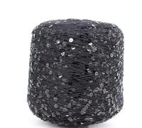 VICIYOO Ovillo de 50 g de Hilo de Lentejuelas Plateadas Doradas con Purpurina Brillante para Tejer, Crochet, suéteres, Manualidades, Bolsa de Bricolaje