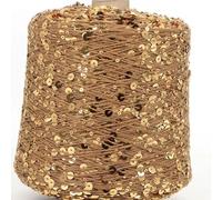 VICIYOO Ovillo de 50 g de Hilo de Lentejuelas Plateadas Doradas con Purpurina Brillante para Tejer, Crochet, suéteres, Manualidades, Bolsa de Bricolaje