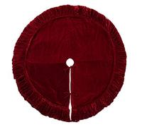 Vickerman Falda de árbol de Navidad de terciopelo blanco de felpa de 84 pulgadas, elegante falda de árbol de Navidad grande, falda roja para árbol de Navidad, falda de árbol de Navidad, fiable y