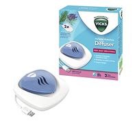Vicks Difusor portátil sin agua, Conexión con USB, Respiración sencilla, Función de luz nocturna, Incluye tabletas de aceites esenciales, Para dormitorios infantiles y guarderías de bebés, VH1800JUVEU