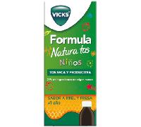 Vicks Formula Natura Tos Jarabe Alivio 2en1 Niño +1Año Miel y Fresa 140 ml