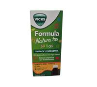 Vicks Formula Natura Tos Niños,140 ML [Tos seca y productiva] [Con extracto vegetal de Raíz de Malvaísco] [99% ingredientes de origen natural] [Protege la Mucosa] [Sabor Miel y fresa]