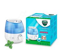 Vicks Mini humidificador ultrasónico Cool Mist - Control de niebla ajustable - Depósito de 1,8 L - Uso doméstico en dormitorios, oficinas, guarderías - Habitaciones de hasta 15 m2 - Funcionamiento