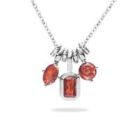 VICKWOOD 3Anhänger Halskette Damen 925 Silberkette 5A Zikonia 45cm in Emarald/Grün/Rot/Blau/Pink Ketten in Silber/Gold/Rosegold Schmuck Geschenk für Frauen, Medium, Plata esterlina, Circonia cúbica