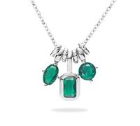 VICKWOOD 3Anhänger Halskette Damen 925 Silberkette 5A Zikonia 45cm in Emarald/Grün/Rot/Blau/Pink Ketten in Silber/Gold/Rosegold Schmuck Geschenk für Frauen, Medium, Plata esterlina, Circonia cúbica