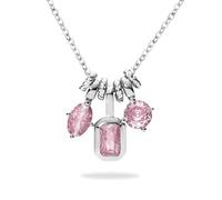 VICKWOOD 3Anhänger Halskette Damen 925 Silberkette 5A Zikonia 45cm in Emarald/Grün/Rot/Blau/Pink Ketten in Silber/Gold/Rosegold Schmuck Geschenk für Frauen, Medium, Plata esterlina, Circonia cúbica