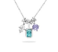 VICKWOOD 3Anhänger Halskette Damen 925 Silberkette 5A Zikonia 45cm in Emarald/Grün/Rot/Blau/Pink Ketten in Silber/Gold/Rosegold Schmuck Geschenk für Frauen, Medium, Plata esterlina, Circonia cúbica