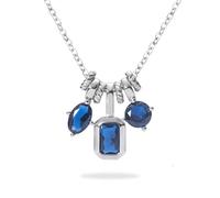 VICKWOOD 3Anhänger Halskette Damen 925 Silberkette 5A Zikonia 45cm in Emarald/Grün/Rot/Blau/Pink Ketten in Silber/Gold/Rosegold Schmuck Geschenk für Frauen, Medium, Plata esterlina, Circonia cúbica