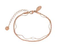 VICKWOOD Cadena de perlas para mujer de acero inoxidable 17, 21, 25, 30, 45, 50 cm de largo, ajustable, pulsera tobillera/gargantilla, juego de plata/oro/oro rosa, resistente al agua, joyas para