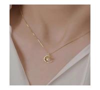 Vickyliou Jewelry, Collar con Colgante de Luna y Estrella Celestial for Mujer, joyería Ideal for Uso Diario y Ocasiones Especiales.,Necklace(Gold)