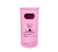 Vickyliou Trash can with lid, Papelera creativa de hierro moderna y de moda, papelera clasificada multicolor,Outdoor trash can(Pink)