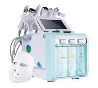 Vickyyy 7 en 1 Eau Oxygène Hydrafacial Machine Soins du Visage ÉquipementProfessionnel Peau Rajeunissement Petit Bulle Dispositif pour Le Nettoyage en Profondeur,Blue