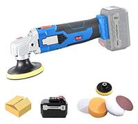 Vickyyy Polisher para coches inalámbrico, lijadora eléctrica de 16V multifuncional de 6 velocidades variables con batería, Base Ideal para lijar coches, muebles y joyas, pulido automático