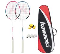 VICLEO Kawasaki - Juego de raqueta de bádminton profesional de grafito ligero y de alto rendimiento para deportes, entrenamiento y entretenimiento, incluye 3 volantes de bádminton, 2 overgrips y bolsa