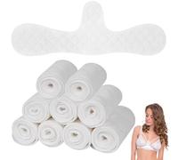 Vicloon 10 Piezas Forros de Sujetador de Algodón, Reutilizables Almohadillas Absorbentes de Sudor para Debajo, Lavable, Forros de Sudor Debajo de Senos Pecho para Mujer Uso Diario, Estilo A