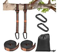 Vicloon 2 Correas para Hamaca, Fijación para Hamacas con 2 Mosquetones y 1 Bolsa, 2 m x 2,5 cm, Soporta hasta 1000 kg, Suspensión Accesorios para Camping Columpio de Hamaca.(Naranja)