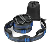 Vicloon 2 Correas para Hamaca, Fijación para Hamacas con 2 Mosquetones y 1 Bolsa, 3 m x 2,5 cm, Soporta hasta 1000 kg, Suspensión Accesorios para Camping Columpio de Hamaca.(Azul)