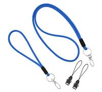 Vicloon 2PCS Acolladores, Cordón para el Cuello (45cm) y Cordón de Muñeca (18cm), Llavero con Cierre de Langosta Giratorio y Cierre de Seguridad (Azul Marino)