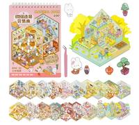 Vicloon 3D Sticker Scene, 20 Juegos de Pegatinas Casa para Adultos, Lindo Fun Cartoon 3D con Pinzas, Reutilizables DIY Scene Stickers House, Restaurantes Fiestas Manualidades Creativas Regalos D