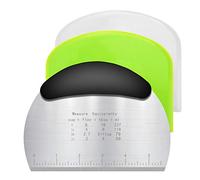 Vicloon 3PCS Raspador de Masa de Plástico y Inoxidable Rasqueta Cortadora de Cuenco para la Crema de Mantequilla para Hornear Pasteles de Pan