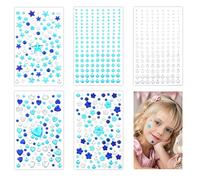 Vicloon 630 Brillantes para Decorar la Cara, 5 Piezas Pegatinas Autoadhesivas con Brillos Diamantes, para Decoración de Facial y Uñas, Niños Decoraciones de Bricolaje, Tarjetas Artesanales