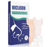 Vicloon 80 Pcs Tiras Nasales Antironquidos, Nose Strips Antironquidos Para Dormir, Tiras Nasales Deportivas y Respirar, Nasal Strips Alivia la Congestión Nasal y Mejora tu Sueño, 60 * 22 mm