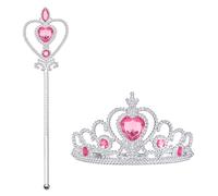 Vicloon Accesorios de Vestir Princesa: Corona, cetro. Cosplay, Carnaval Fiesta de cumpleaños Fiesta de Halloween (Rosa)