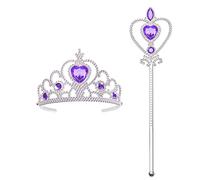 Vicloon Accesorios de Vestir Princesa, Elsa Accesorios, Conjunto de Princesa del Hielo Elsa, la Nieve con Varita mágica & Corona