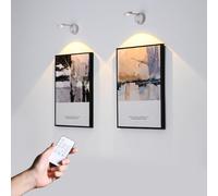 Vicloon Aplique Pared Interior,2pcs Lámpara de pared LED con 3 Modos de Color,Lámpara de Pared Recargable Regulable,Luz de Pared de Interior Giratoria de 360° con Carga USB,Apliques Pared Dormitorio