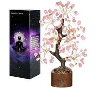 Vicloon Árbol de la Vida de Cristal, Árbol de la Vida de los Siete Chakras para Obtener Energía Positiva, Cristales y Piedras Curativas, Hogar Oficina Decor, Rosa