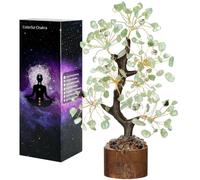 Vicloon Árbol de la Vida de Cristal, Árbol de la Vida de los Siete Chakras para Obtener Energía Positiva, Cristales y Piedras Curativas, Hogar Oficina Decor (Prehnita)