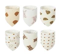 Vicloon Baberos Bebe, 6PCS Bebe Baberos para Niños y Niñas con 2 Ajustables Botón a Presión, Uave y Absorbente, Hipoalergenico, Baberos de Algodón para Bebés Niños y Niñas, Baberos Bebe Bandanas