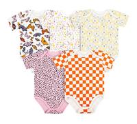 Vicloon Bodies para Bebé, Short-Sleeve Bodysuit para Niños Niñas, 100% Algodón, Mameluco Traje Recién Nacido, Regalos para Bebés, Pack de 5, 3-6 Meses, Colorido
