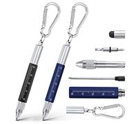 Vicloon Bolígrafo Multifuncional, 2pcs Herramienta Multifunción Regalos para Hombre, Dia del Padre Regalos, Regalos Divertidos San Valentin Hombre Mujer (B - Negro+Azul