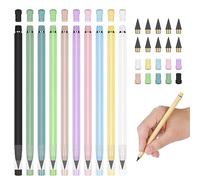 Vicloon Bolígrafo Sin Tinta, 10 pcs Lapiz Eternos Colocar con 10 Cabezales Reemplazables, 20 Tapas de Lápiz Lápiz Eterno Portátil Reutilizable, para Dibujo de Artista Estudiante