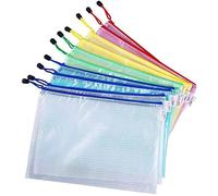 Vicloon Bolsa de PVC Zip Documento Carpeta,A4 Zip Bolsa de Respaldo Almacenamiento Bolsas con Cremallera para Productos de Belleza Artículos de Oficina Accesorios de Viaje,5 Colores (10 Unids)