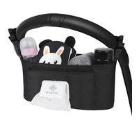 Vicloon Bolsa Organizadora Para Cochecito, Bolso Carro Bebé Universal, Bolso Carro Bebé con Sangle réglable, Gran Espacio Bolsa Organizadora Para Cochecito para Pañales y Juguetes - Negro