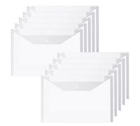 Vicloon Carpetas Para Archivo, 10Pcs Carpetas de Plástico A4 Bolsas de Documentos con Botón para Documentos, Certificados, Recibos, Oficina y Escolars