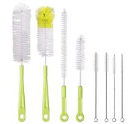 Vicloon Cepillo de Botellas, 8 Pcs Cepillo de Limpieza Botella con Cerdas de Nylon, Cepillo de Tubo de Pajitas para Botellas de Cristal Deportes Botellas de Agua Tetera El Teclado de Ordenador