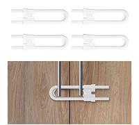 Vicloon Cerraduras de Seguridad para Niños de U,4pcs Cierre de Seguridad para armarios y cajones,Bloqueo de Seguridad, Protector Cierres para Armarios, Gabinetes, Cocinas, Puertas（Blanco）