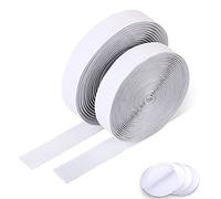 Vicloon Cinta de Gancho y Bucle Adhesivo,20mm Ancho 5 M Largo Juego Sistema de Enganche y Sujeción auto Adhesivo con Reverso Súper Adherente Tela de Nylon Sujetadora (Blanca-5M)