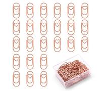 Vicloon Clip de Papel, 130 pcs Golden Paper Clips, con en Caja de Plástico, Clips Metálicos 20mm, para Oficina Escuela Hogar(Oro Rosa)