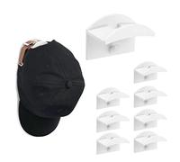 Vicloon Colgador de Sombreros, 8PCS Ganchos Autoadhesivos para Sombrero, Organizadores de Gorra de Béisbol, Sombrero de Almacenamiento Montado en Pared para Presentación de Gorras de BéIsbol (Blanco)