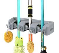 Vicloon Colgador y Organizador,Colgador de Escobas para Fregona y Holder Broom/Titular Magia para Cocinas o Garajes (3 Posiciones 4 Ganchos)