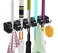 Vicloon Colgador y Organizador,Colgador de Escobas para Fregona y Holder Broom/Titular Magia Para Cocinas o Garajes (5 posiciones 6 Ganchos)
