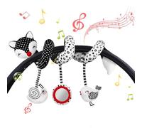 Vicloon Colgantes para Cochecitos Juguetes para Bebé de 0 a 24 Meses, Juguetes de Peluche en Espiral para Bebé con Mordedor y Sonajero, para Cochecitos/Cunas/Asientos de Automóviles (Zorro)