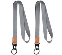 Vicloon Cordón Cuello para Key, 2Pcs Cordones de Insignia, con Hebilla de Olécranon, Correa para Cuello, Llavero Cordón, para Llavero, Tarjeta de Estudiante, Tarjeta de Autobús - Gris
