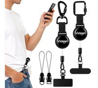Vicloon Correa Retráctil para Teléfono Móvil,2 Pcs Llavero Antirrobo Extensible con Gancho Metálico Bloqueable y Pestaña Giratoria 360° Metal,Antipérdida Teléfono Móvil Universal para Viaje,Uso Diario