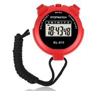 Vicloon Cronómetro Digital Deportivo Con Pantalla Grande, Calendario de Reloj 12/24 Horas, Alarma Para Fútbol, Correr, Natación, Fitness (Rojo)