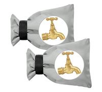 Vicloon Cubierta para Grifos de Invierno, 2Pcs Protectora de Jardín, Cubiertas Impermeables, Gruesa para Grifo (Gris)